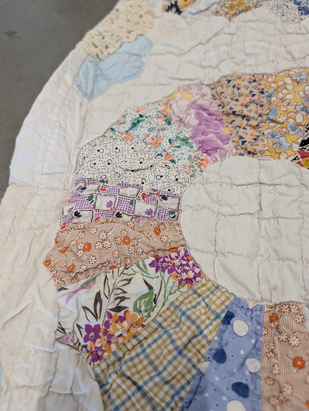 WIDE LEG QUILT PANTS vintage patchwork feedsack M - Picture 16 of 16